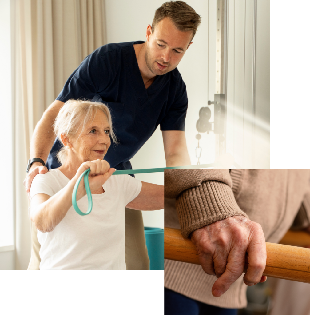 Woman with Resistant Band Doing Rehab