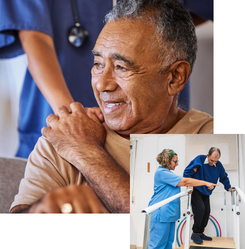 Man holding Hands with Nurse
